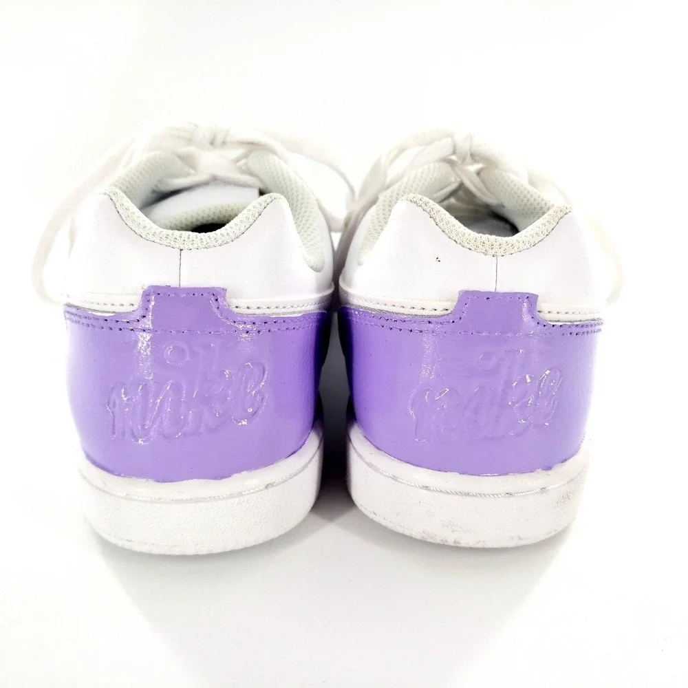 Nike Ebernon Low Shoes Womens 6.5 White & Purple Custom Painted AQ1779-100